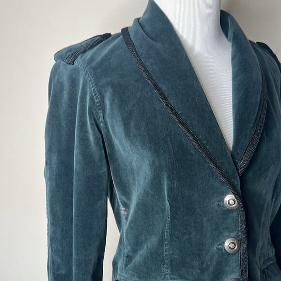 Barney’s New York Co-Op Vintage Green Velvet Blazer - Picture 3 of 9